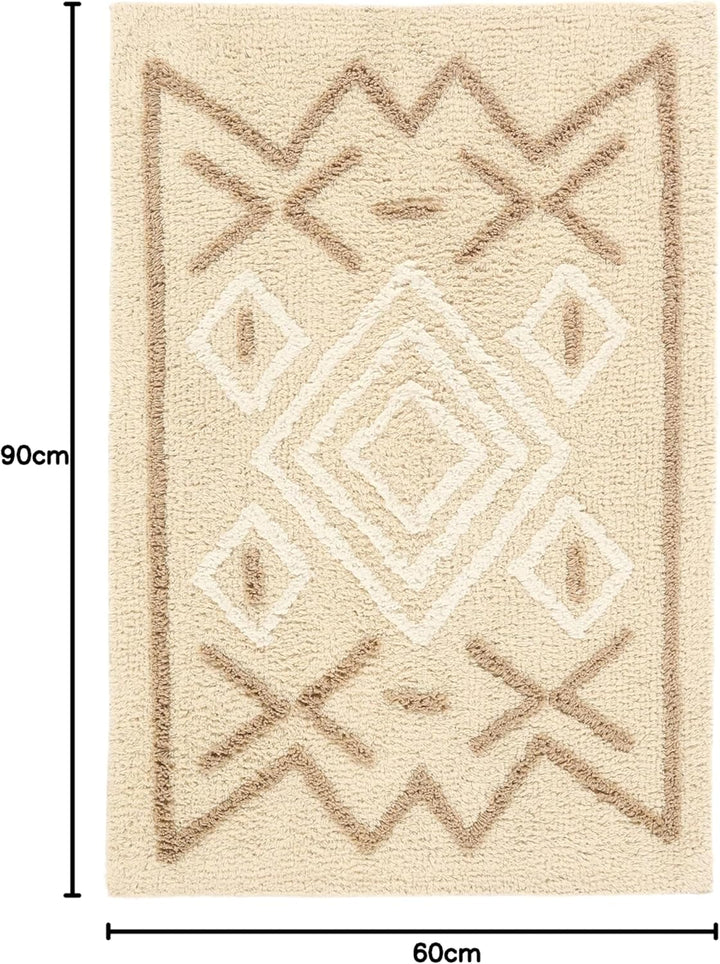 RugVista Badematte Atlantis, 90 x 60 cm, Rechteckig, Mittelflor, Moderner Badteppich, Maschinenwasch