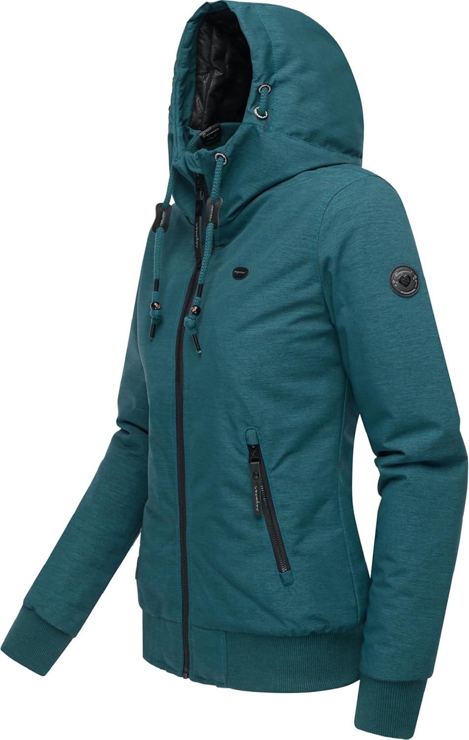 Ragwear Damen warme wasserdichte Winterjacke Outdoorjacke mit Kapuze Nuggie Melange XS-6XL XS Pine G