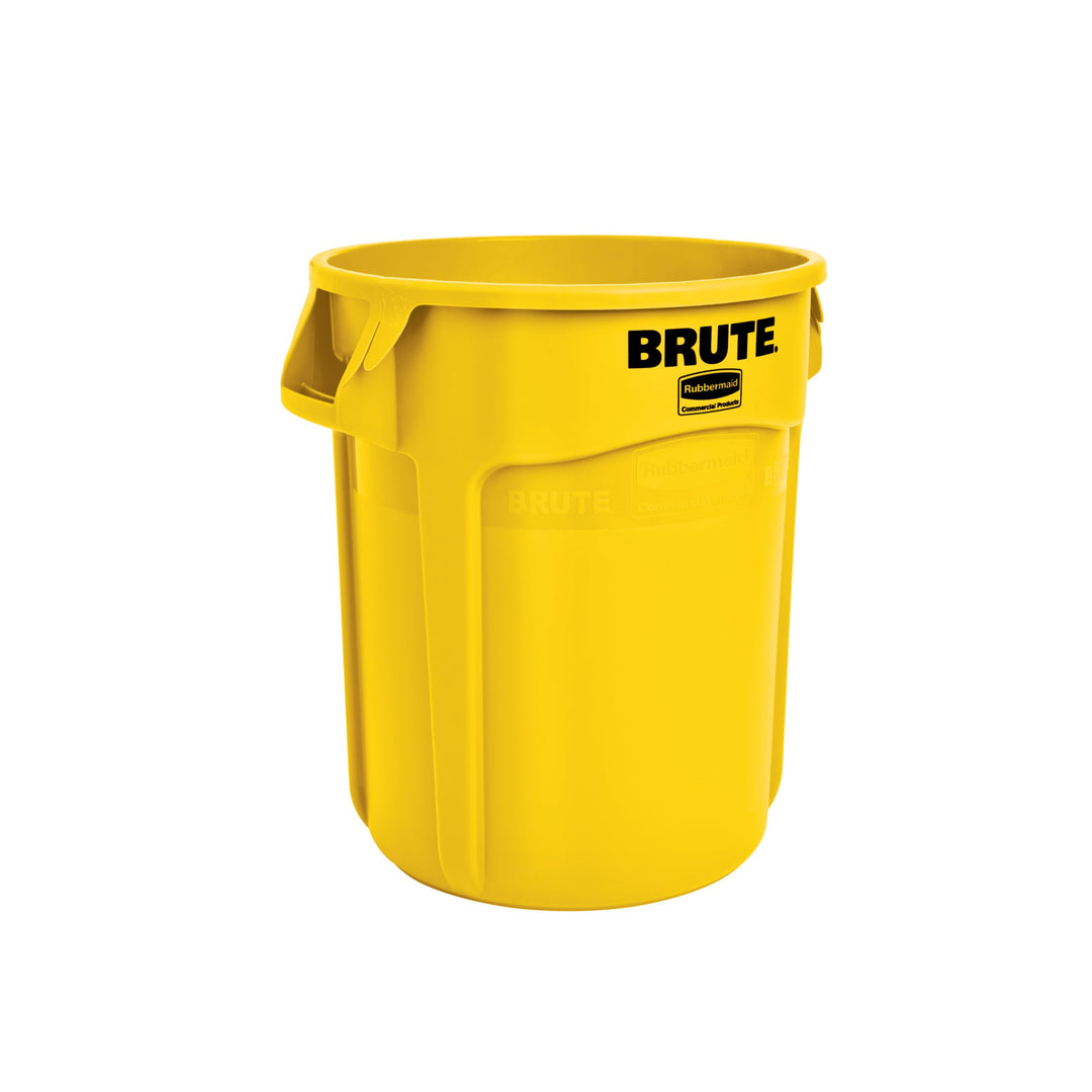Rubbermaid Commercial Products BRUTE Mülleimer 76L Gelb – Schwerlast-Abfallbehälter mit Luftkanälen,