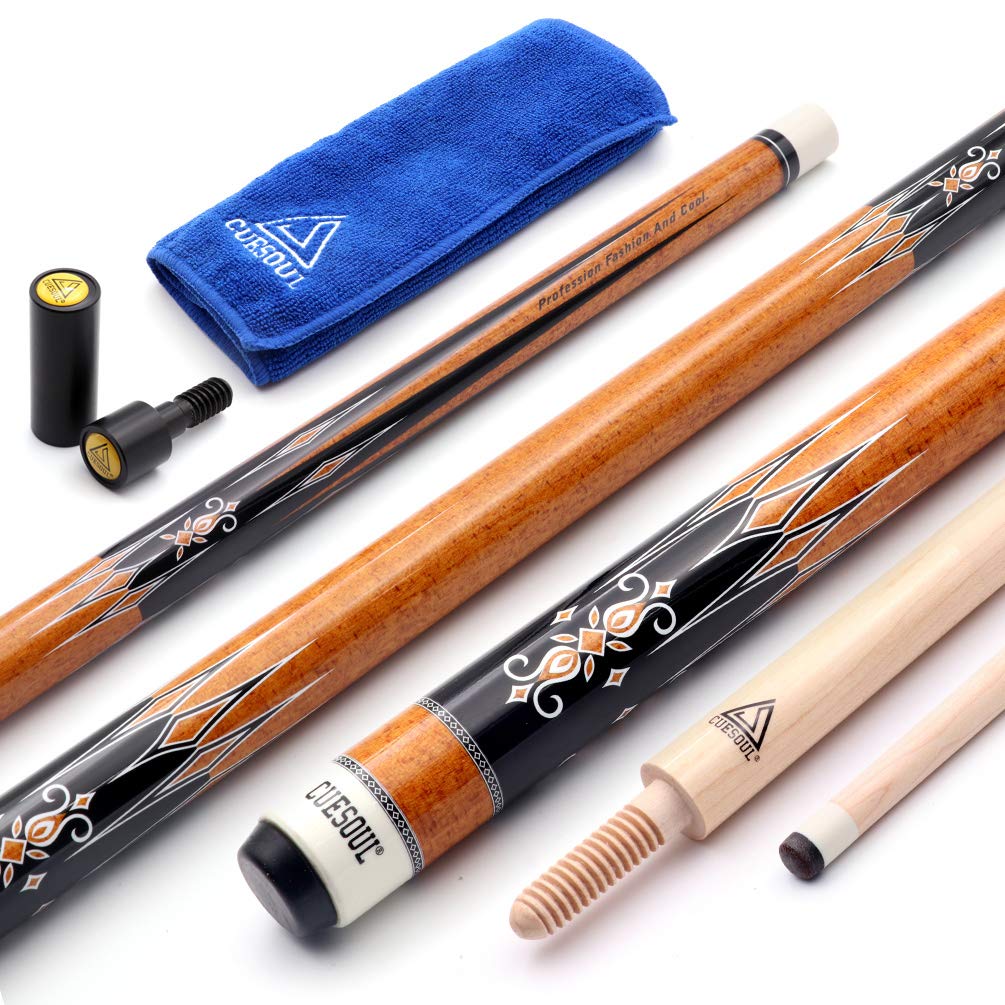 CUESOUL 3 Kissen Carom Billard Queue 56 Zoll Gewicht 18 Unzen, Holzverbindungssystem orange, orange