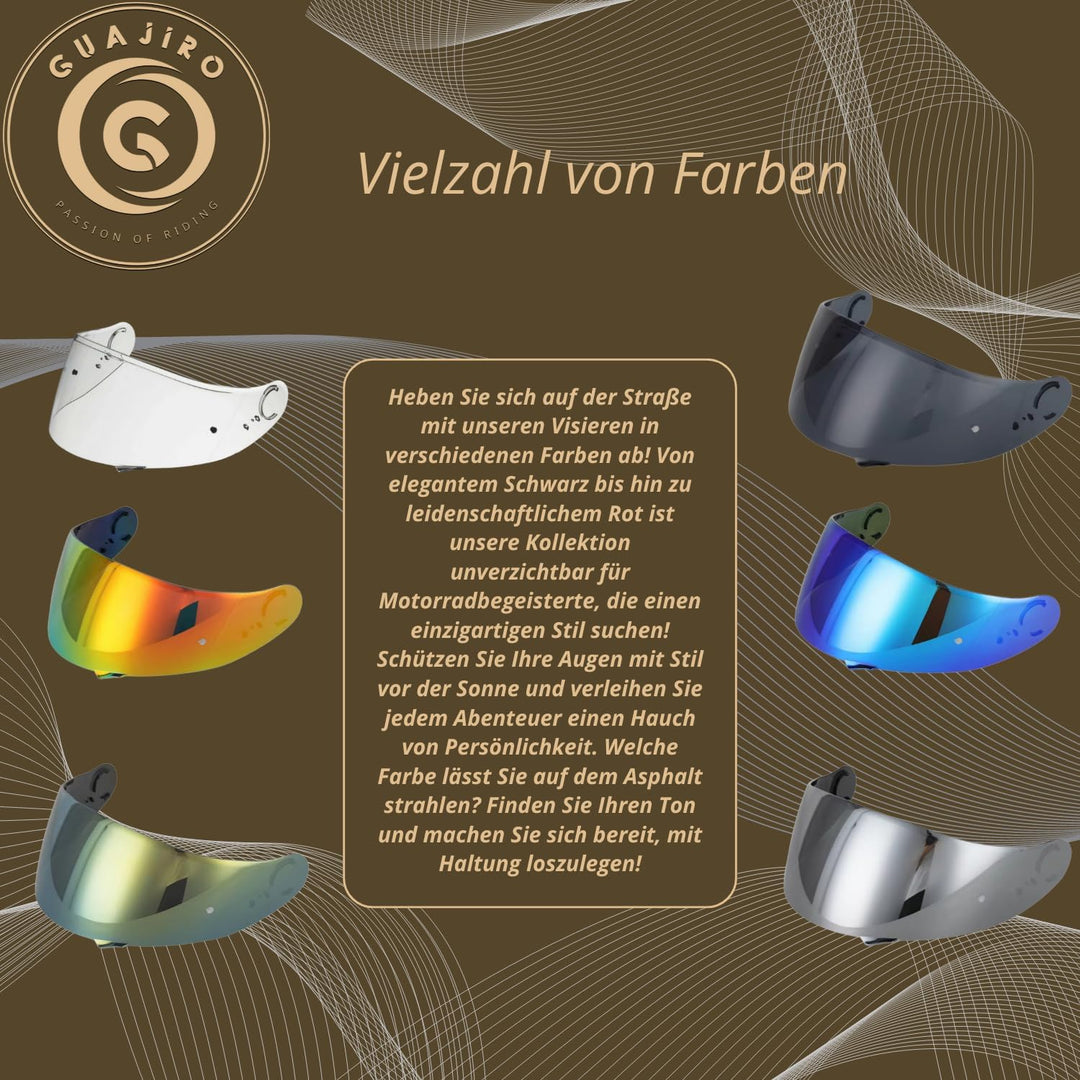 Guajiro – Visier kompatibel mit Shoei Gt Air – Gt Air 2 – Neotec – Opticson – Cns 1 | Polycarbonatsc