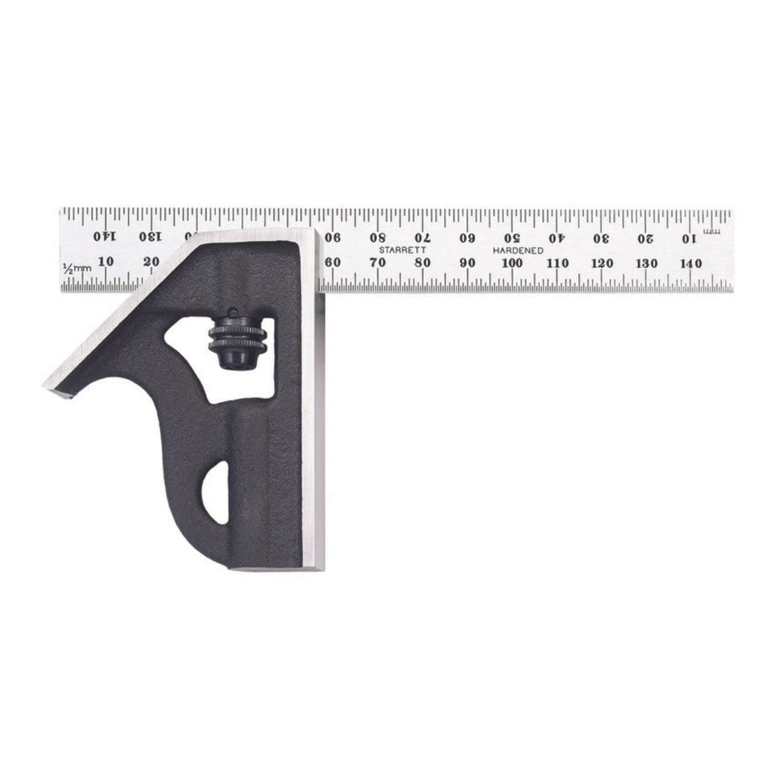 Starrett 10MH-150 Kombinationswinkel mit Winkelaufsatz, 150 mm, Metrisch & Automatikkörner mit justi