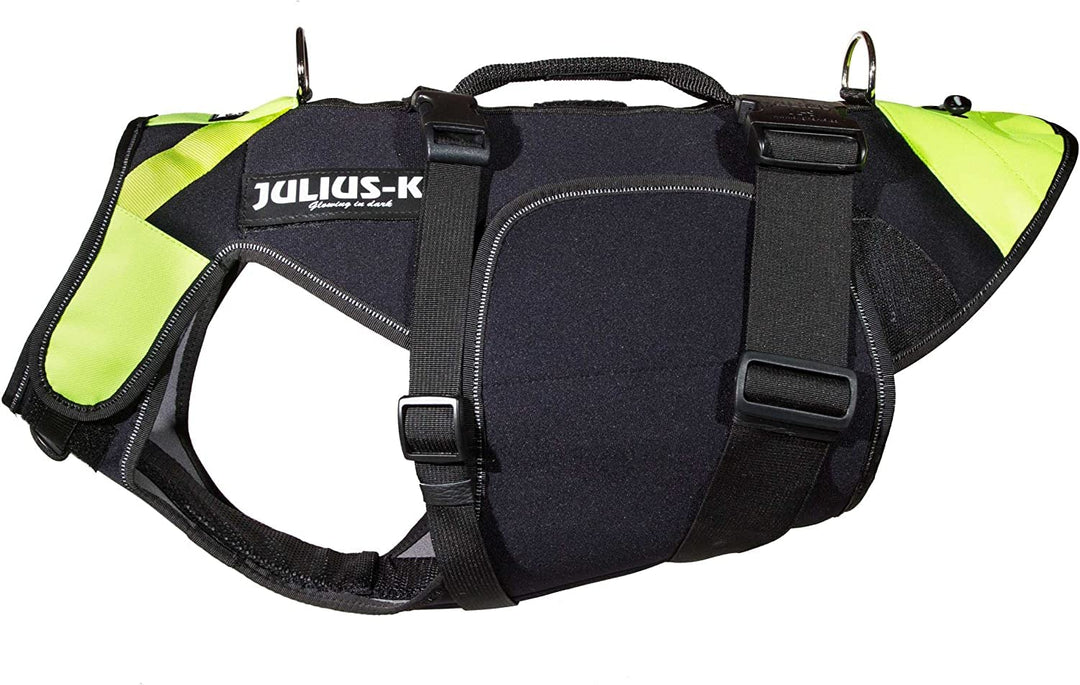Julius-K9, IDC Multifunktionale Hundeweste 3in1, Grösse: L, Schwarz und Neon L Schwarz und UV Orange