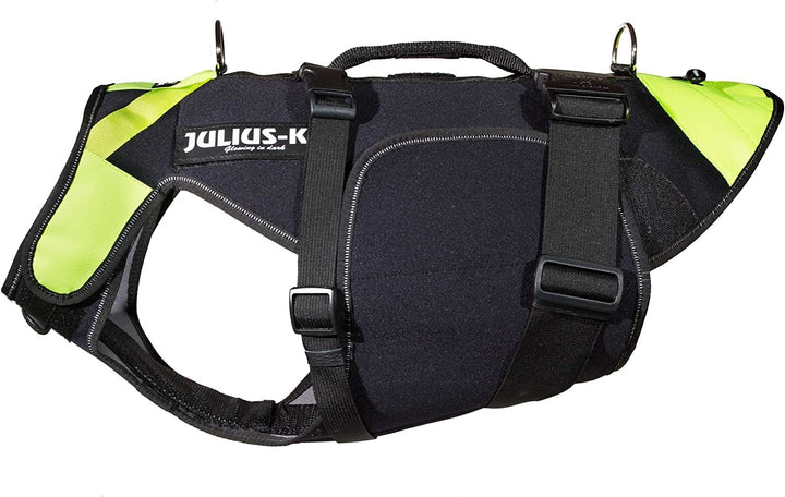 Julius-K9, IDC Multifunktionale Hundeweste 3in1, Grösse: L, Schwarz und Neon L Schwarz und UV Orange