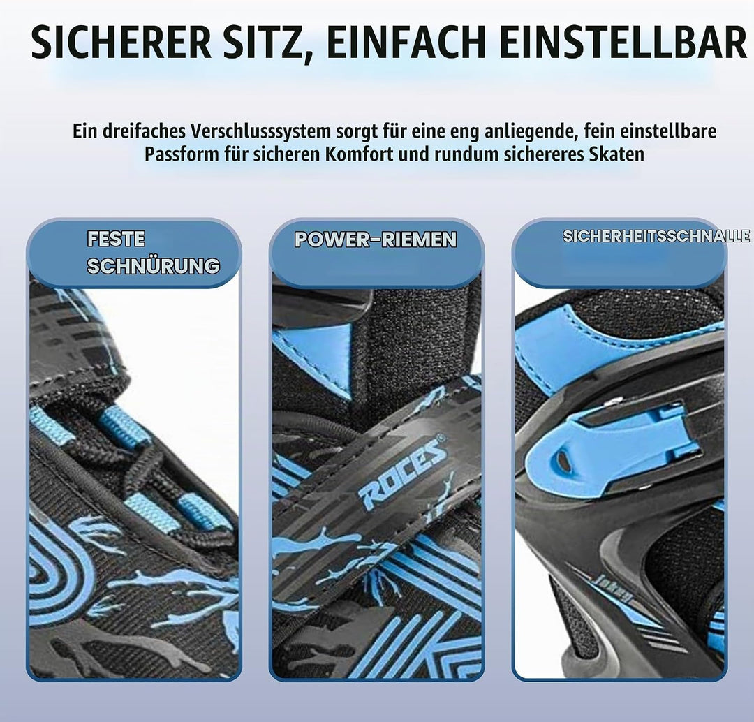Roces Jungen Jokey Ice 3.0 Boy Schlittschuh 26-29 black-astro blue, 26-29 black-astro blue