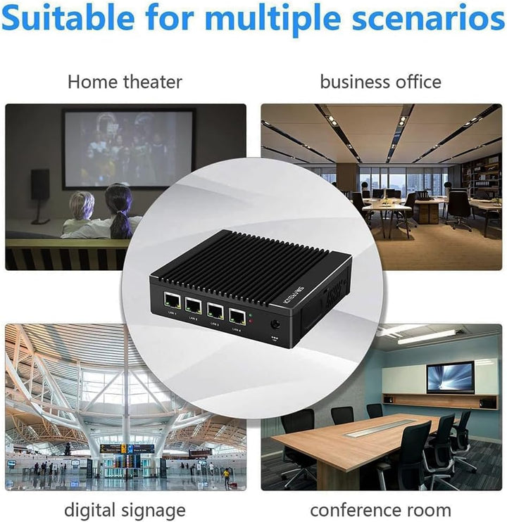 Sharevdi Mini PC Micro Firewall Appliance, Intel Celeron J4125 Quad Core Mini Computer, Firewall Min