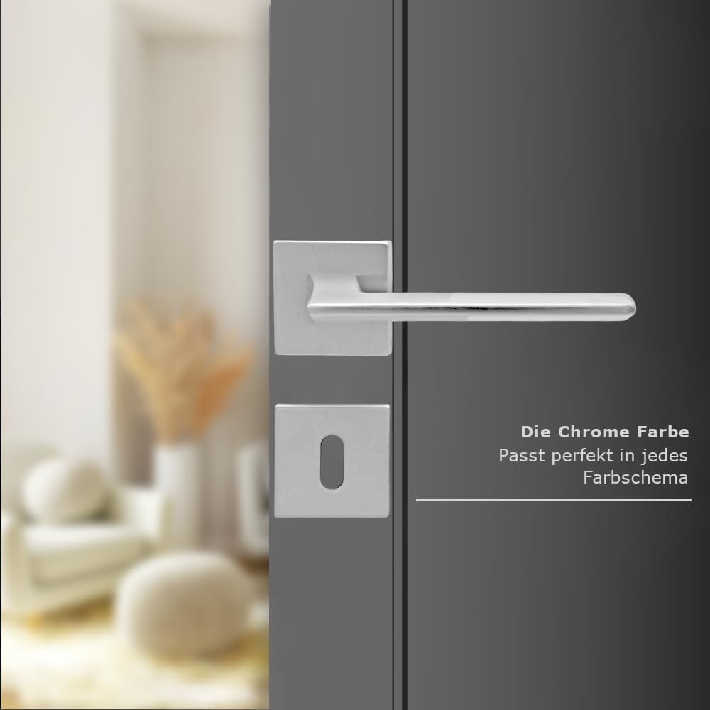 domino Türgriff ELIZA-QR M6 BB-Buntbart Drückergarnitur für Zimmertüren Türdrücker-Set Rosetten-Garn