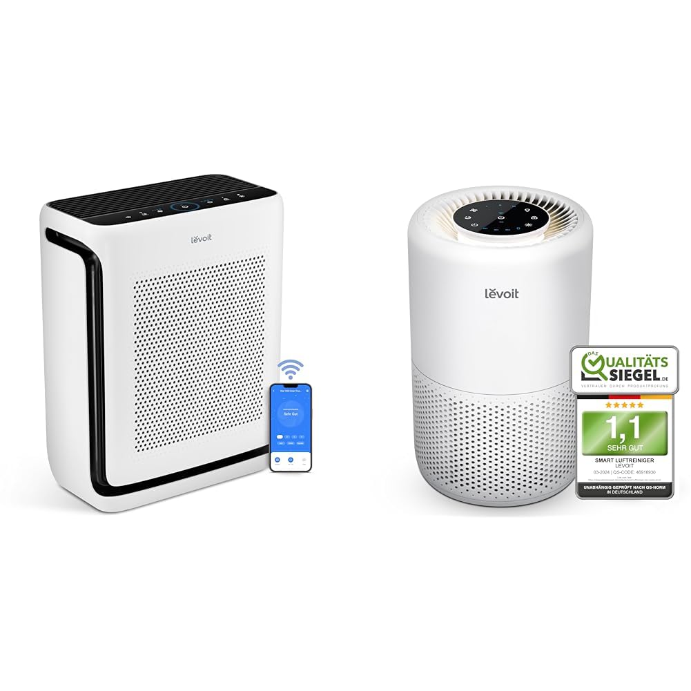 LEVOIT Luftreiniger Allergiker mit Tiermodus & Luftreiniger HEPA Filter für Allergiker, Luftfilter g