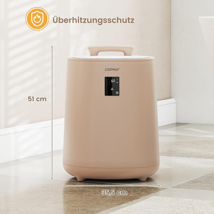 COSTWAY 18L Handtuchwärmer Eimer, Deckenwärmer mit LED-Anzeige & automatischer Abschaltung, tragbare