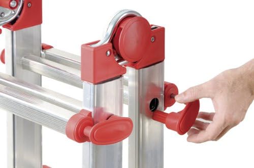 Hailo 7516-151 Alu-Multifunktions-Teleskopleiter MTL, 4x3 Sprossen - Verwendbar als Anlege- und Schi
