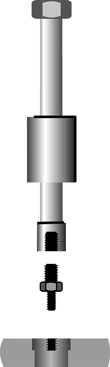 GEDORE Gewindeadapter-Satz für 1-Loch-Anwendungen, M10, 1 Stück, 1.81/1 10,1, 10,1