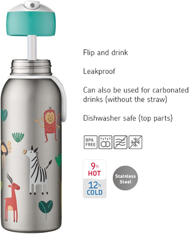 Mepal - Thermoflasche Flip-Up Campus - Isolierte Trinkflaschen für Kinder - Edelstahl Thermosflasche