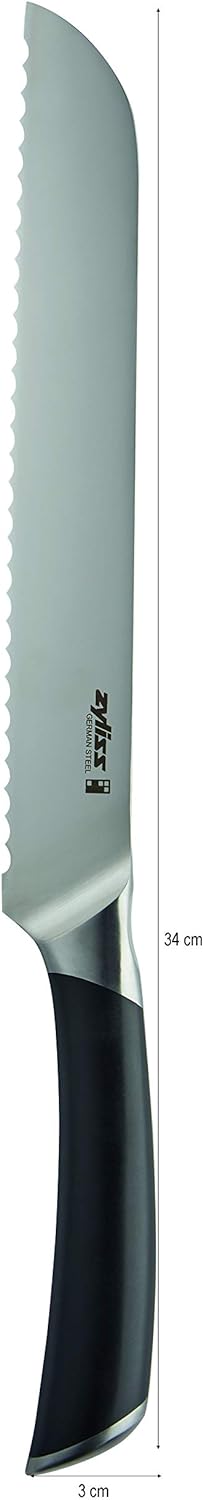 Zyliss E920268 Comfort Pro Brotmesser, Deutscher Edelstahl, Black Handle, Küchenmesser, Spülmaschine