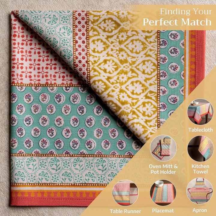 Maison d'Hermine Stoffservietten, 4er-Set, 100% Baumwolle, wiederverwendbar, quadratisch, waschbar,