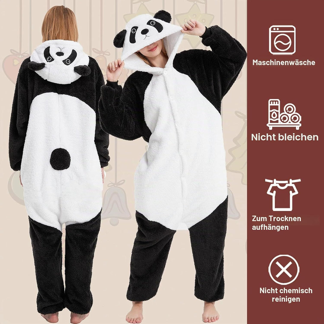 LATH.PIN Pyjamas Jumpsuit Panda Unisex Erwachsene Tier Onesie Cosplay Halloween Karneval Kostüme Dam
