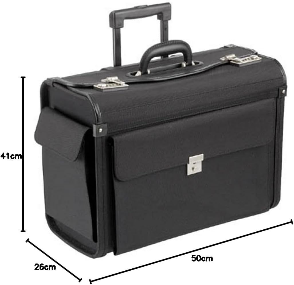 Trolley-Pilotenkoffer - XL-Grösse: 50 x 41 x 26 cm - Inlinerrollen