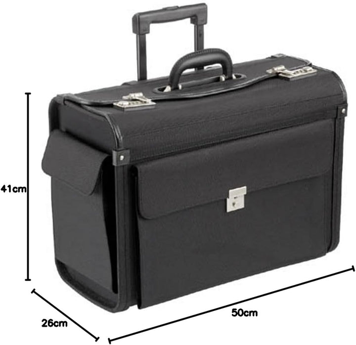 Trolley-Pilotenkoffer - XL-Grösse: 50 x 41 x 26 cm - Inlinerrollen