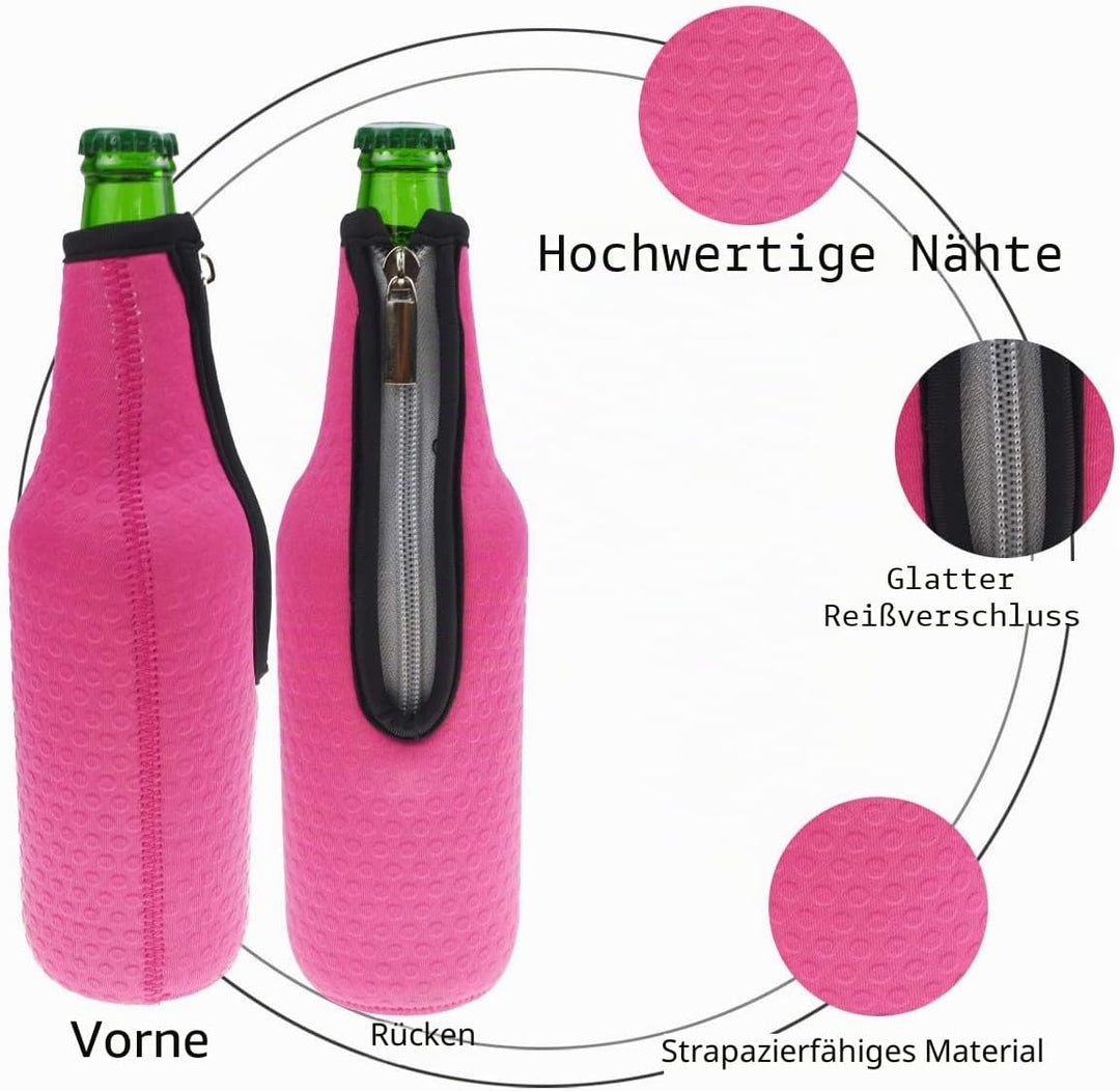 Orchidtent Bier Flaschenkühler, 6 Stück 17,6 Oz (500ml) Neopren Isoliert Reissverschluss Faltbar Bie