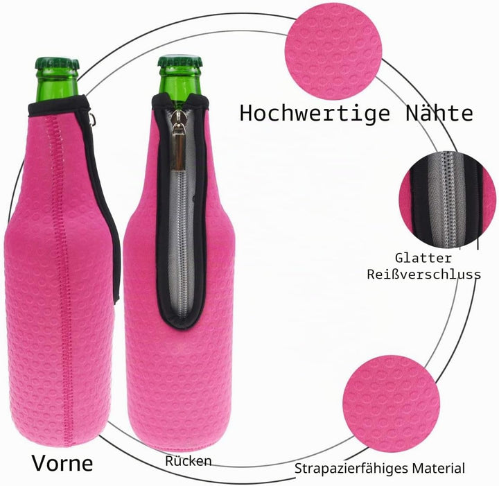 Orchidtent Bier Flaschenkühler, 6 Stück 17,6 Oz (500ml) Neopren Isoliert Reissverschluss Faltbar Bie