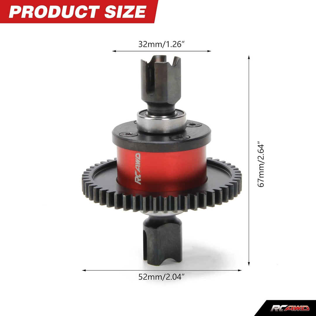 RCAWD Aluminium Center Diff Set, mit 40CrMo Hauptdiff-Getriebe 50T SPIRAL für Arrma 1/7 1/8 6S RTR H