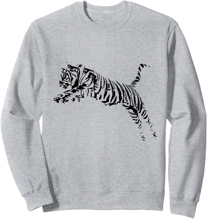Tiger Motiv Raubkatzen Dschungel Katzen Zähne Krallen Tiger Sweatshirt