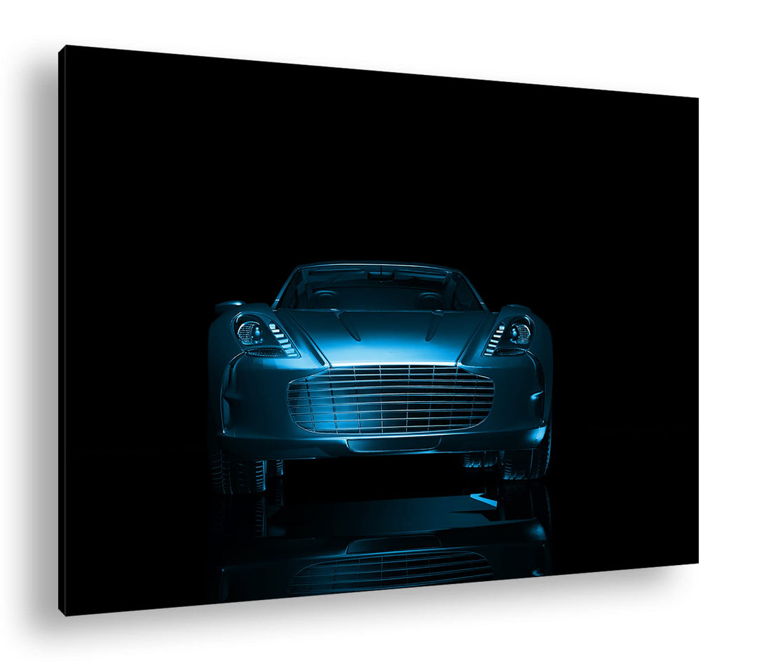 deyoli Dark Bronzefarbener Sportwagen Format 80x60 Effekt: Monocrome Blau als Leinwandbild, Motiv fe