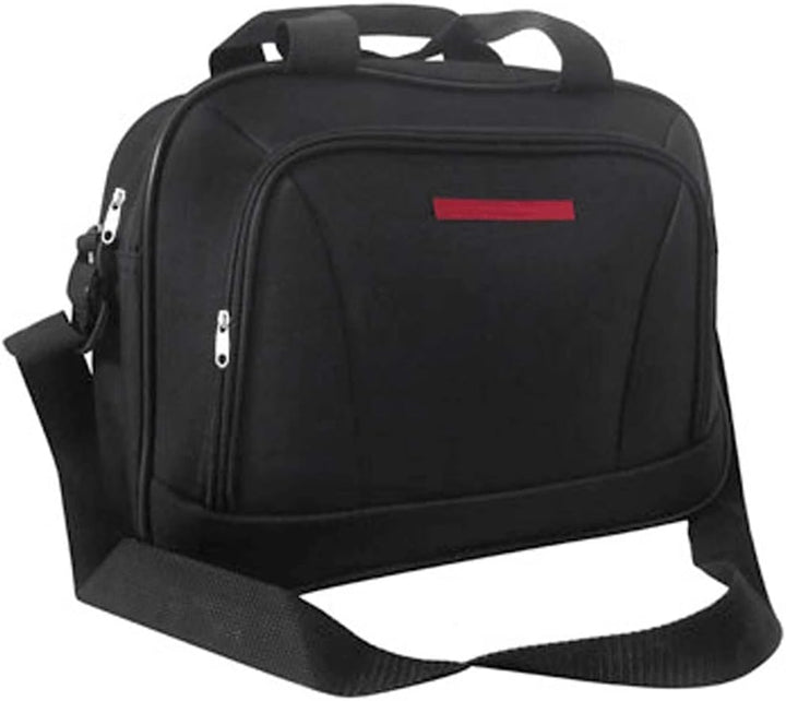 Reiseset Kofferset 5-teilig Schwarz aus Polyester mit PVC Beschichtung, Teleskopgriff, 2 Rollen, Rei