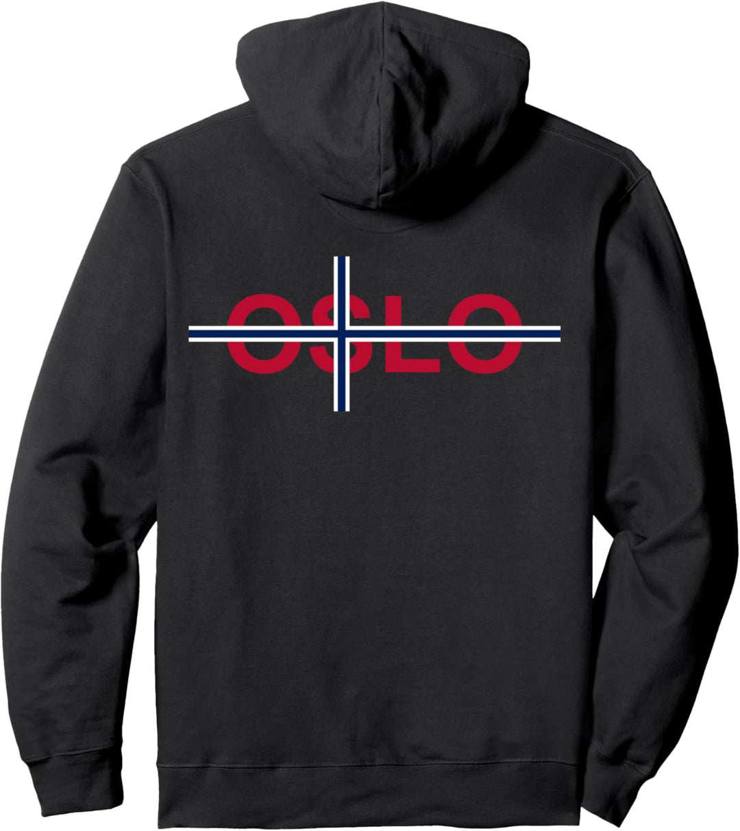 Oslo Norwegen Flagge Skandinavien Reise Urlaub Norwegisch Pullover Hoodie