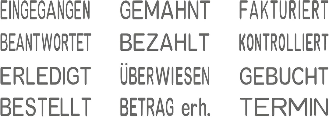 Trodat Professional 5117 Wortbandstempel mit Lagertexten und Datum, Abdruck ca. 48 x 4 mm, Schwarz,