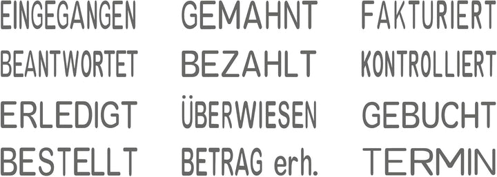 Trodat Professional 5117 Wortbandstempel mit Lagertexten und Datum, Abdruck ca. 48 x 4 mm, Schwarz,