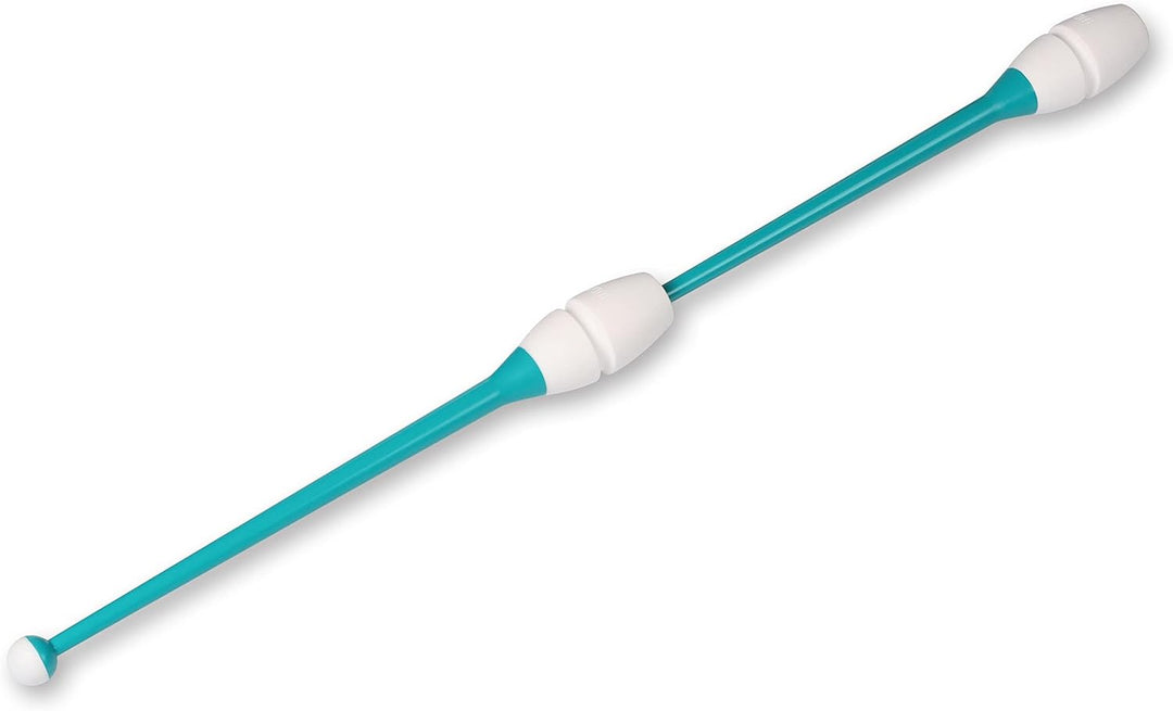 DRUNA Einsteckbare Keulen für Rhythmische Sportgymnastik Indigo 36 cm Türkis-weiss, Türkis-weiss