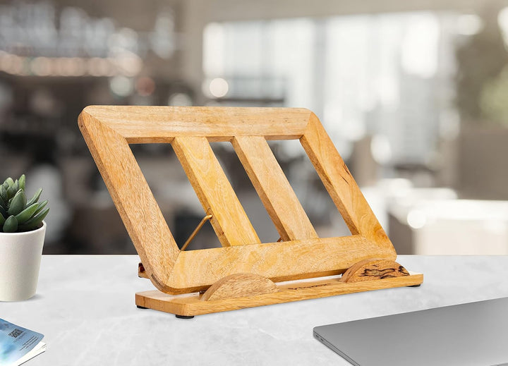 Ergonomischer Laptop-Ständer aus Holz, Tablet-Erhöhung | Online-Arbeiten | Online-Kurse | plastikfre