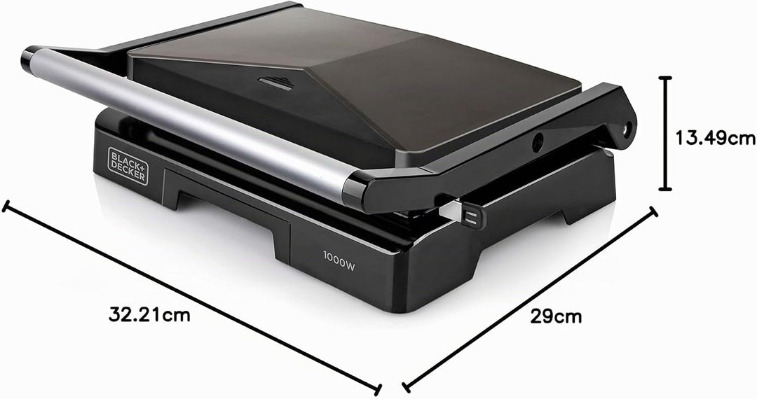 Black+Decker ES9680050B BXGR1000E Kontaktgrill, 1000, Kunststoff, Schwarz Grill