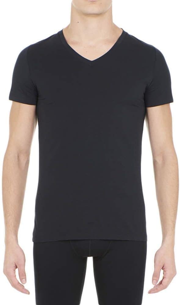 HOM, T-Shirt V-Ausschnitt Supreme Cotton, Herren S Schwarz, S Schwarz