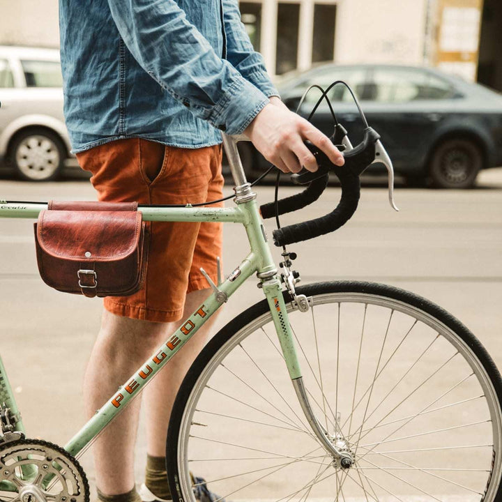 Gusti Rahmentasche Leder - Sabine S. Gepäckträger Tasche Doppelpacktasche Fahrradtasche Ledertasche