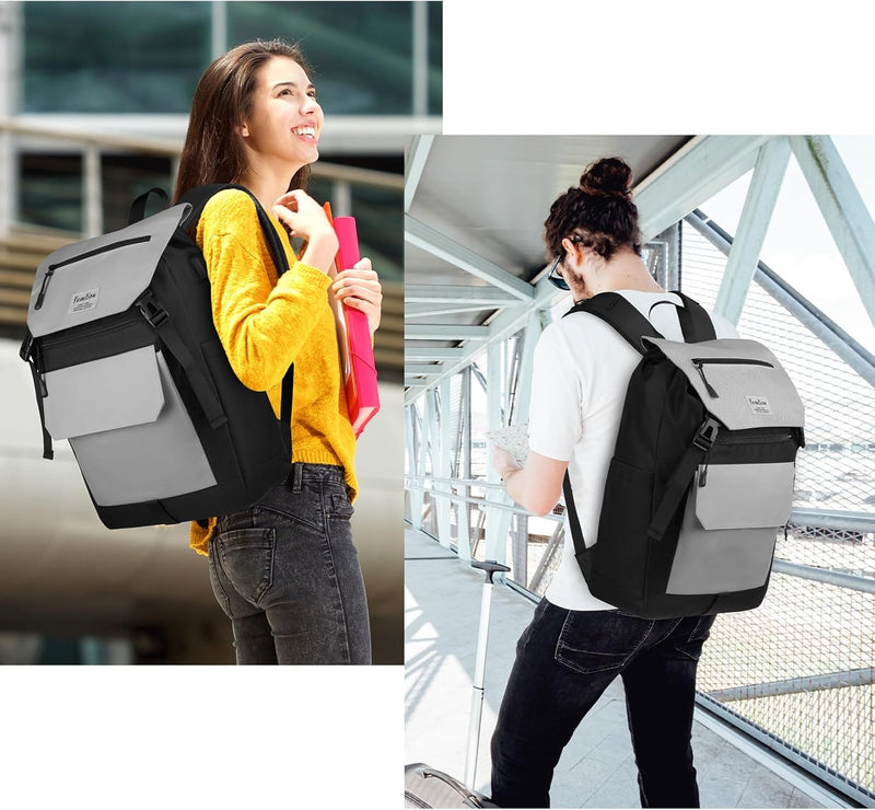 YAMTION 17" Rucksack Laptop Damen&Herren für Büro,Schulrucksack Mädchen&Jungen Teenager Schulranzen