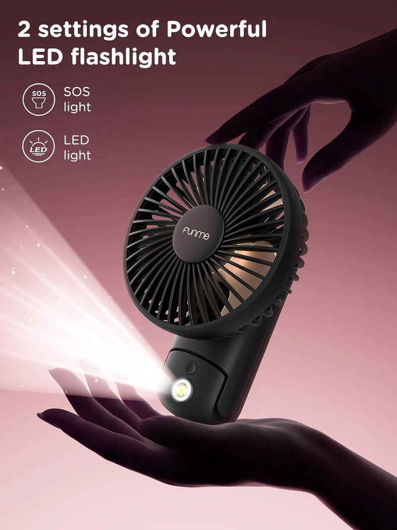 HandHeld Fan, 10000 Batterie Power Bank mit Exquisite Geschenkbox, 3 IN 1 Handventilator Taschenlamp