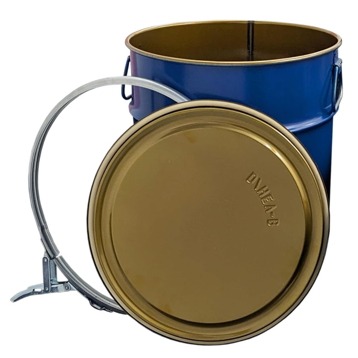 Hemeyer Stahlfass 30 Liter Hobbock Deckelfass Metall Blechfass Mülleimer Behälter Kübel mit 2 Seitli