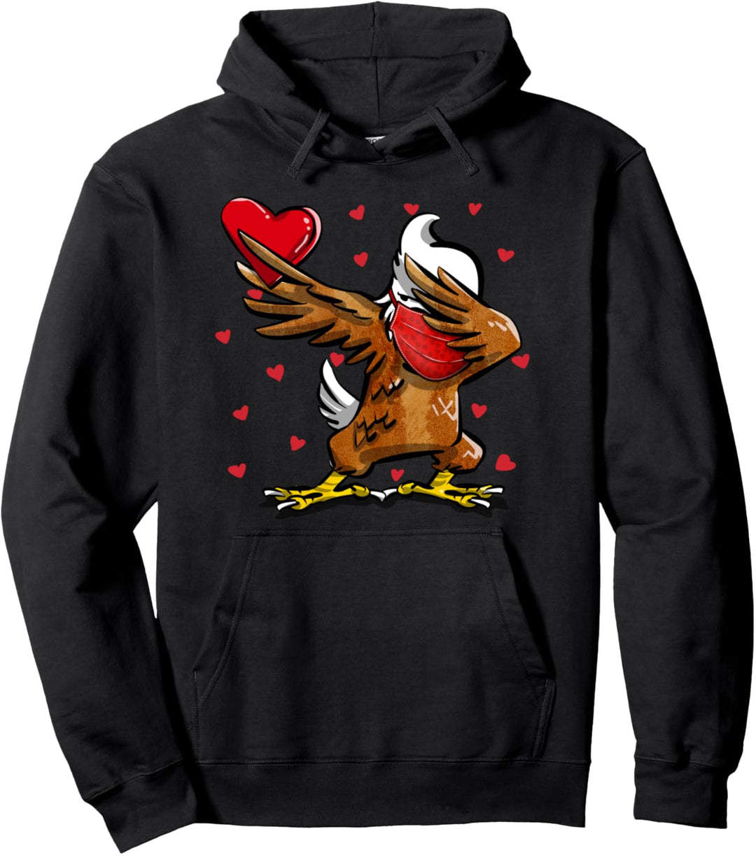 Dabbing Eagle Wears Face Mask Valentins Kostüm Geschenke Pullover Hoodie