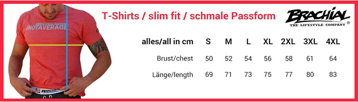 Brachial Premium Herren T-Shirt Classy Slim-Fit - für Freizeit Bodybuilding Workout Gym Kraftsport F