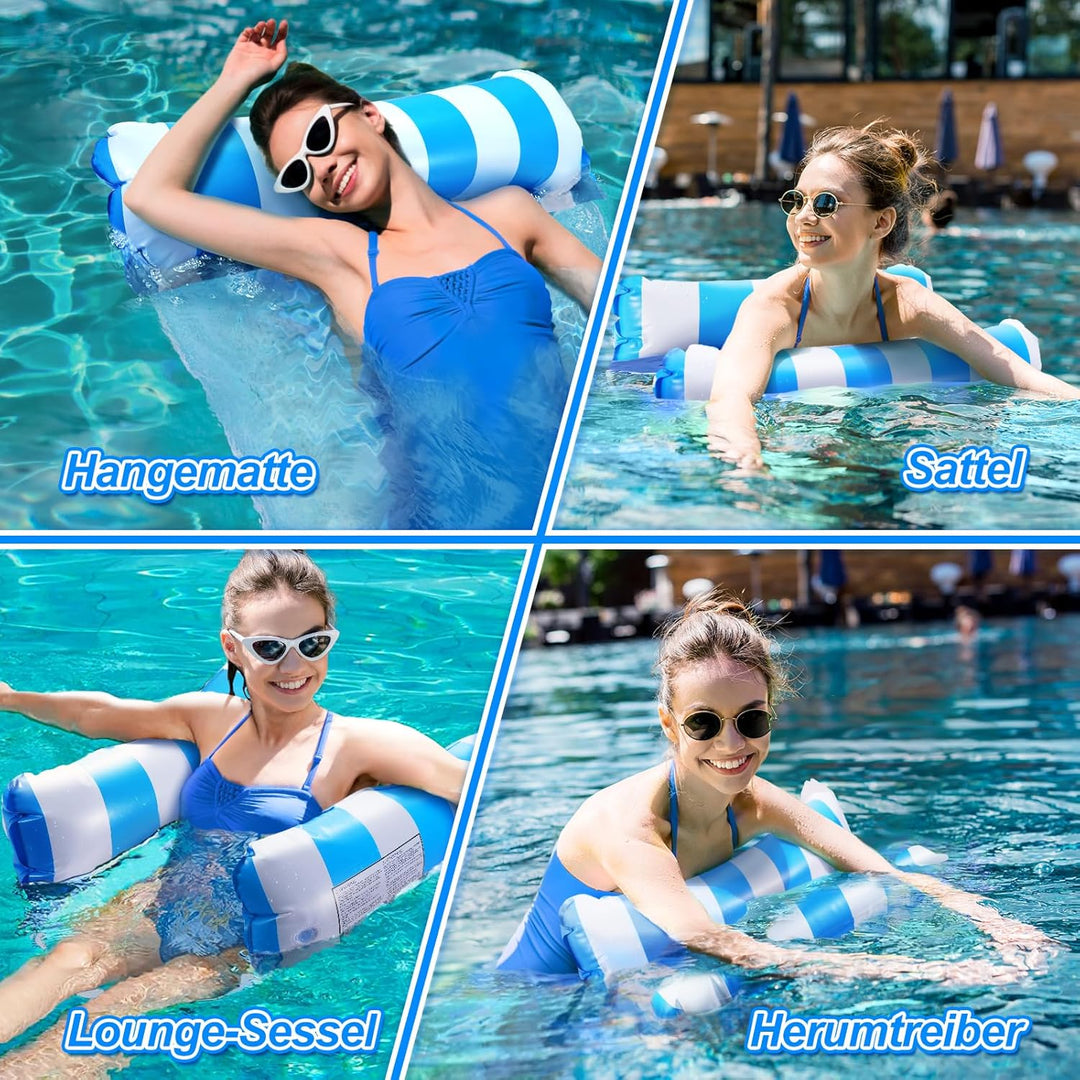 Dusor Luftmatratze Pool Zubehör 2Stück, XL Luftmatratze Wasser Hängematte, Aufblasbare Pool Spielzeu
