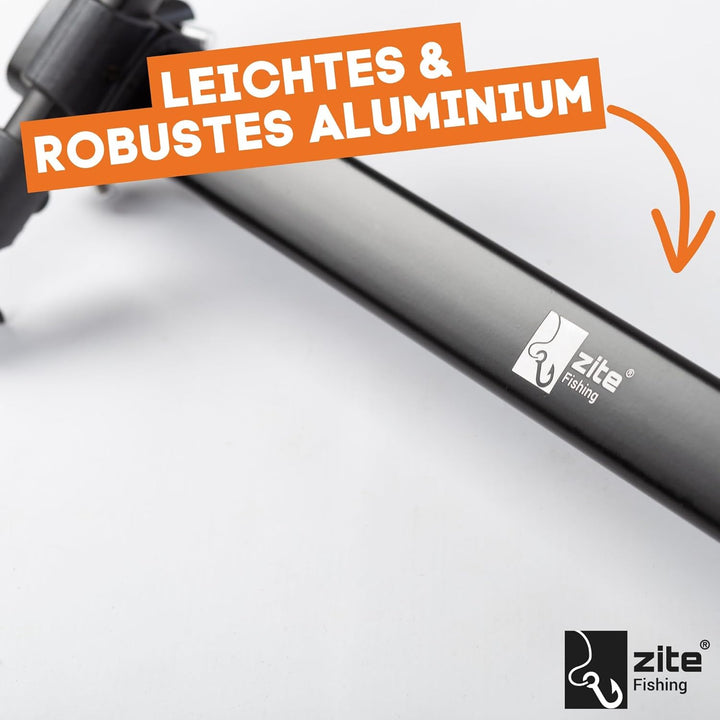 Zite Fishing Rod-Pod Rutenhalter 3 Ruten - Aluminium Rutenständer & Angel-Ständer mit Tasche zum Kar