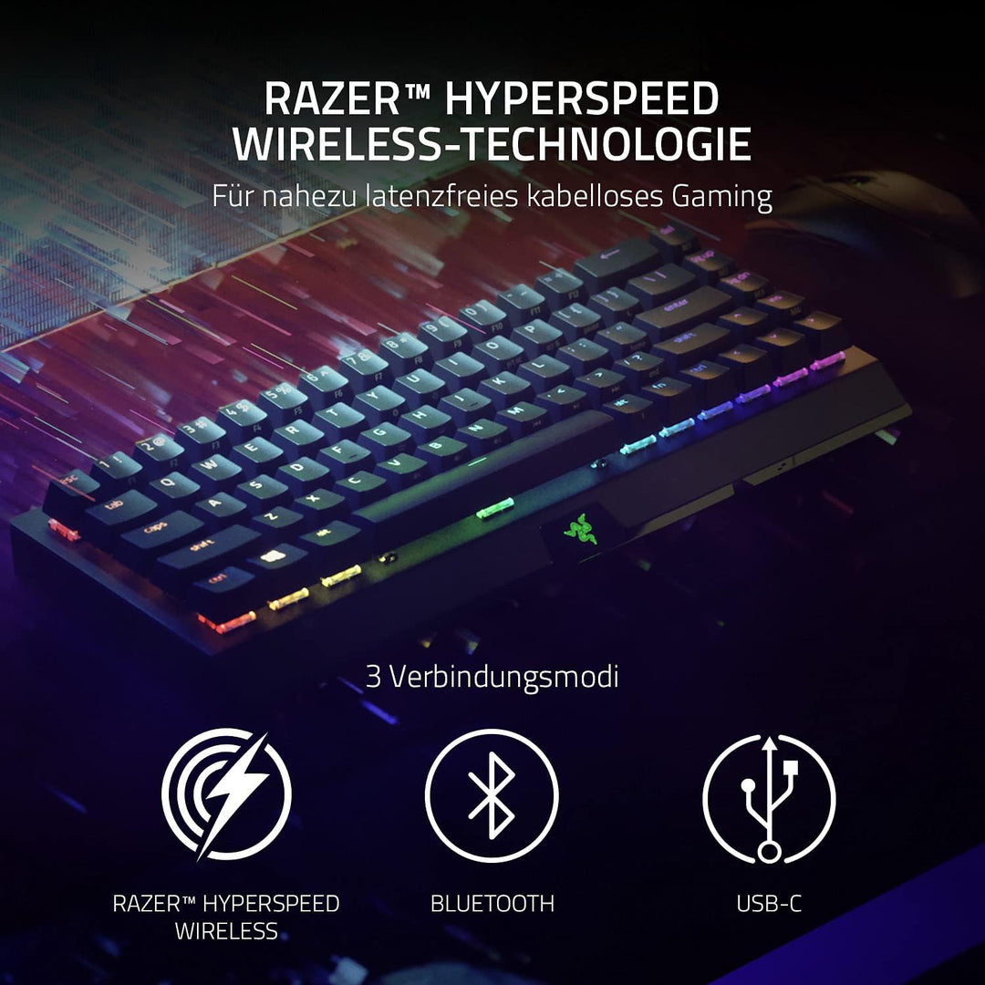 Razer BlackWidow V3 Mini HyperSpeed (Green Switch) - 65% Kompakte Gaming Tastatur mit mechanischen S