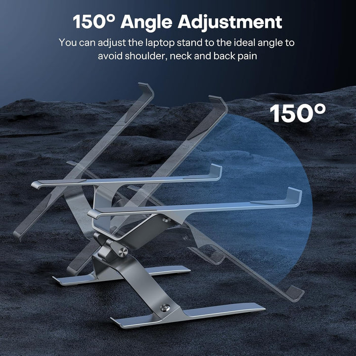 OMOTON Aluminium Laptop Ständer, Verstellbar Laptop Halterung mit Belüftung, Ergonomischer Laptopsta