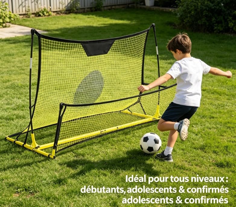Fussball-Rebounder, 2-in-1Rebounder-Netz, 180 x 41cm klein & 180 x 140cm gross, Bounce Back Netz für