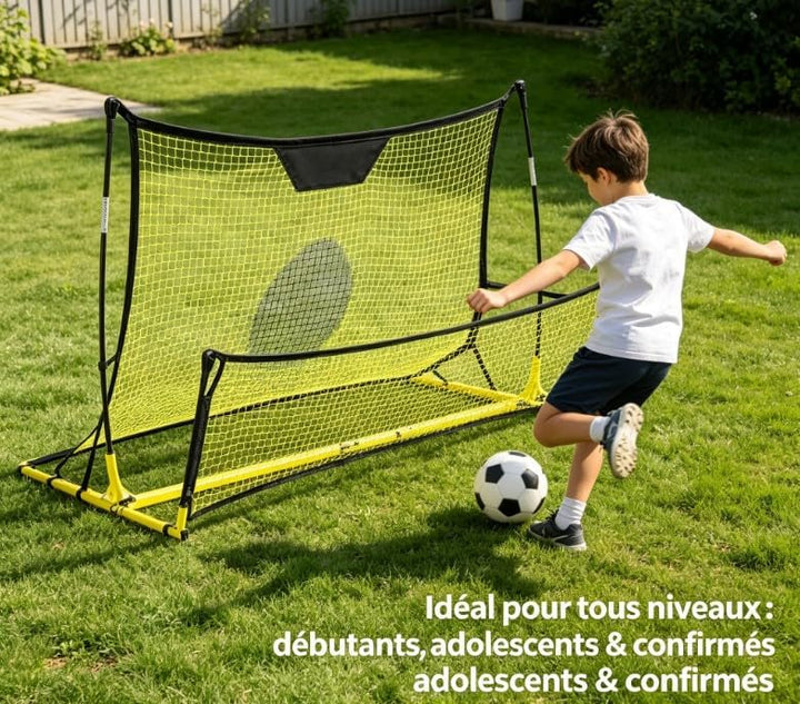 Fussball-Rebounder, 2-in-1Rebounder-Netz, 180 x 41cm klein & 180 x 140cm gross, Bounce Back Netz für