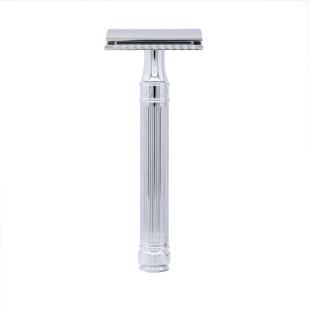 Edwin Jagger Chrome Lined Double Edge Razor - Long Handle by Edwin Jagger