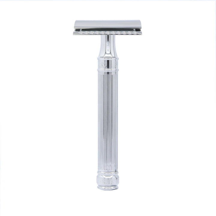 Edwin Jagger Chrome Lined Double Edge Razor - Long Handle by Edwin Jagger