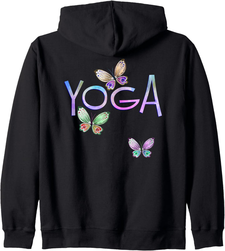 Fitness YOGA Typografie - Drei Schmetterlinge 1 - Fan Fun Kapuzenjacke