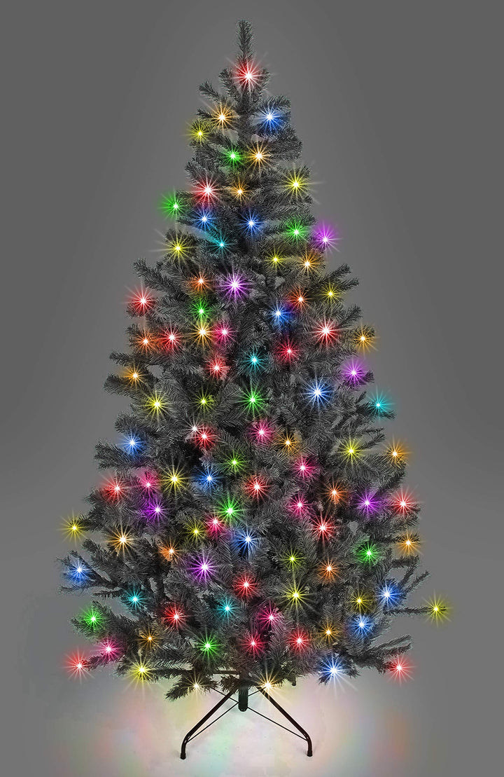 4ft/120cm Prelite Künstlicher Weihnachtsbaum Alaskan Pine Schwarz 230 Spitzen Xmas Home Dekorationen